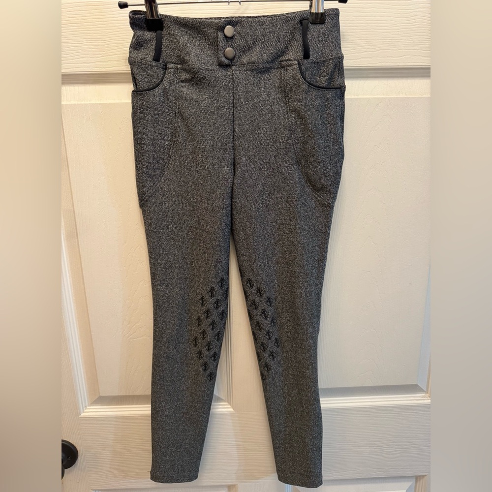 Free Ride Equestrian & Ashlee Bond dark Grey Tweed Breeches Girls Size 12-13